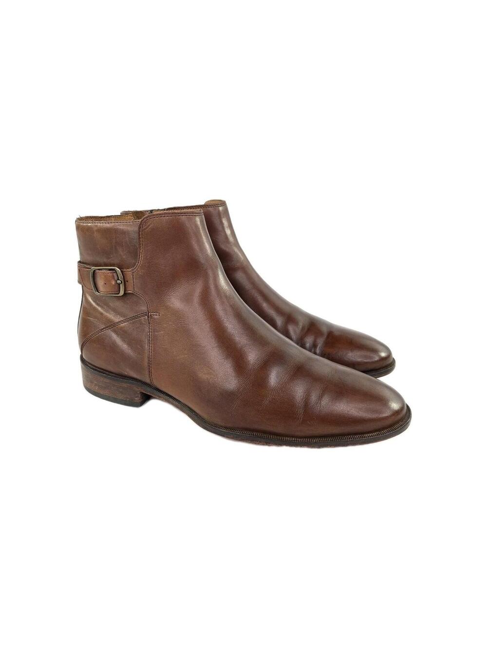 Johnston & Murphy leather Jodhpur boots US 9 M brown cognac side Zip Ankle Boot